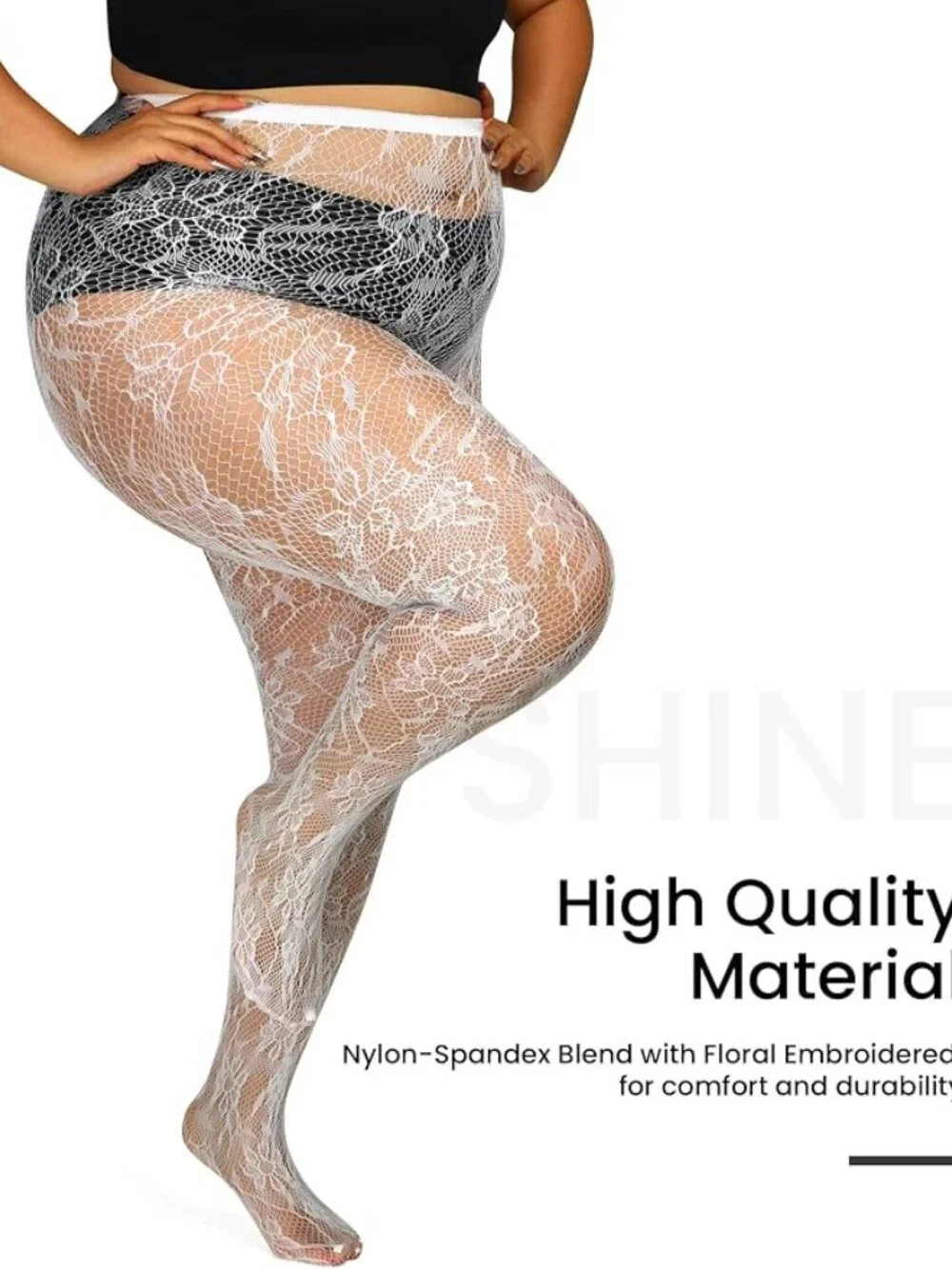 Floral Lace Plus Size Tights